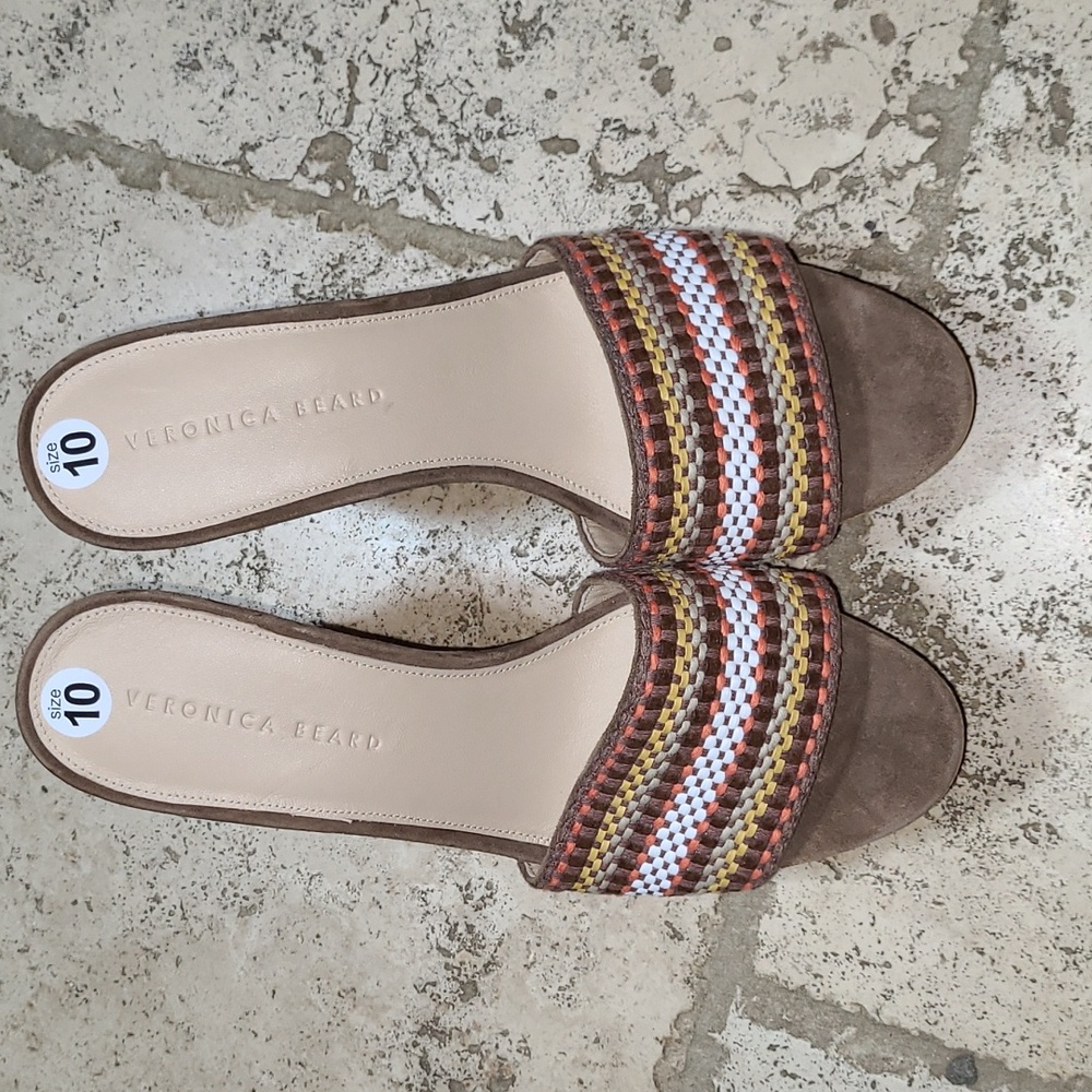 Veronica Beard Dali Woven Wedges Sandals Size 10 - Picture 2 of 6